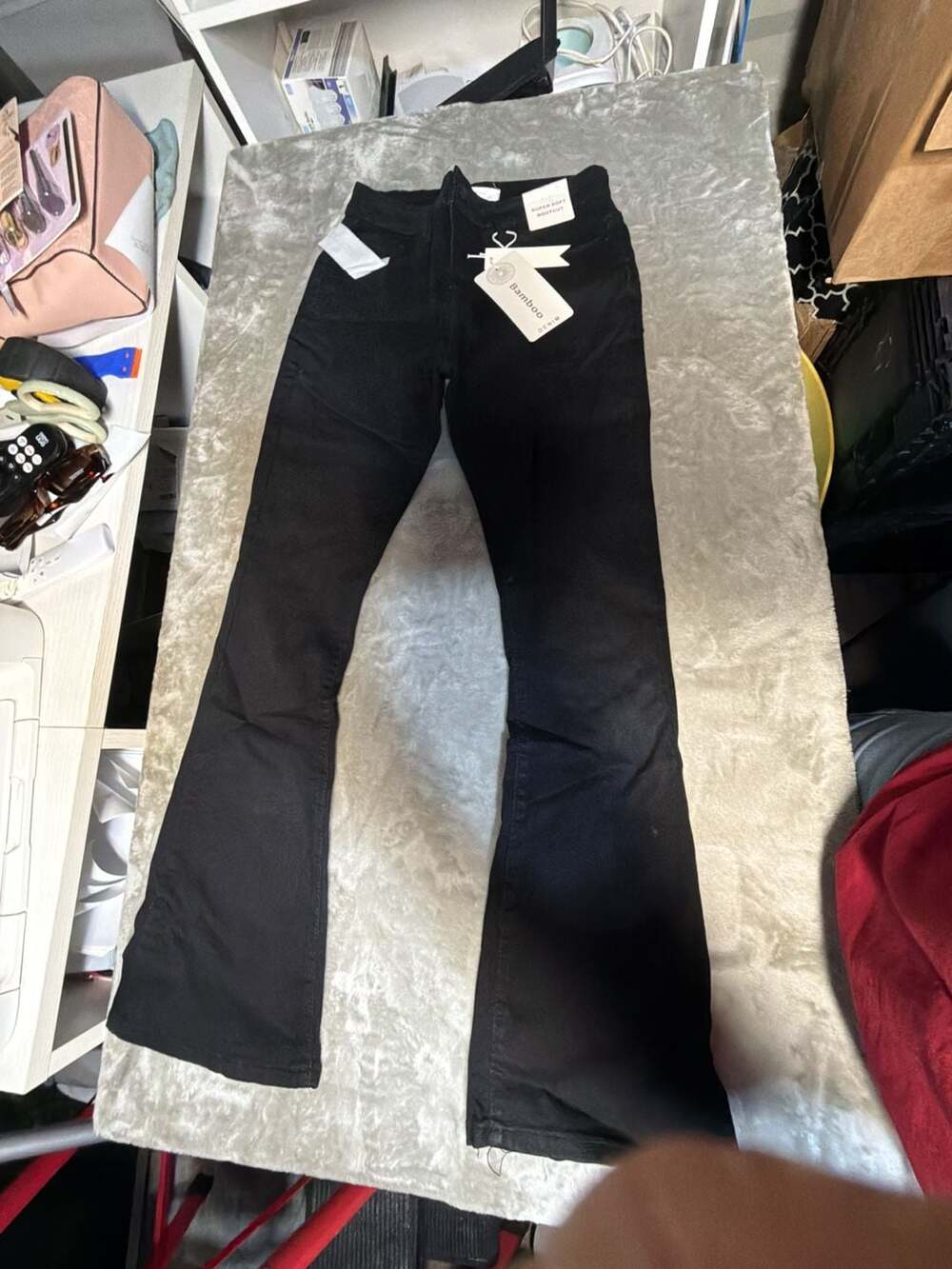 Bamboo Jeans Super Soft Bootcut Black Pants Size 7 NWT